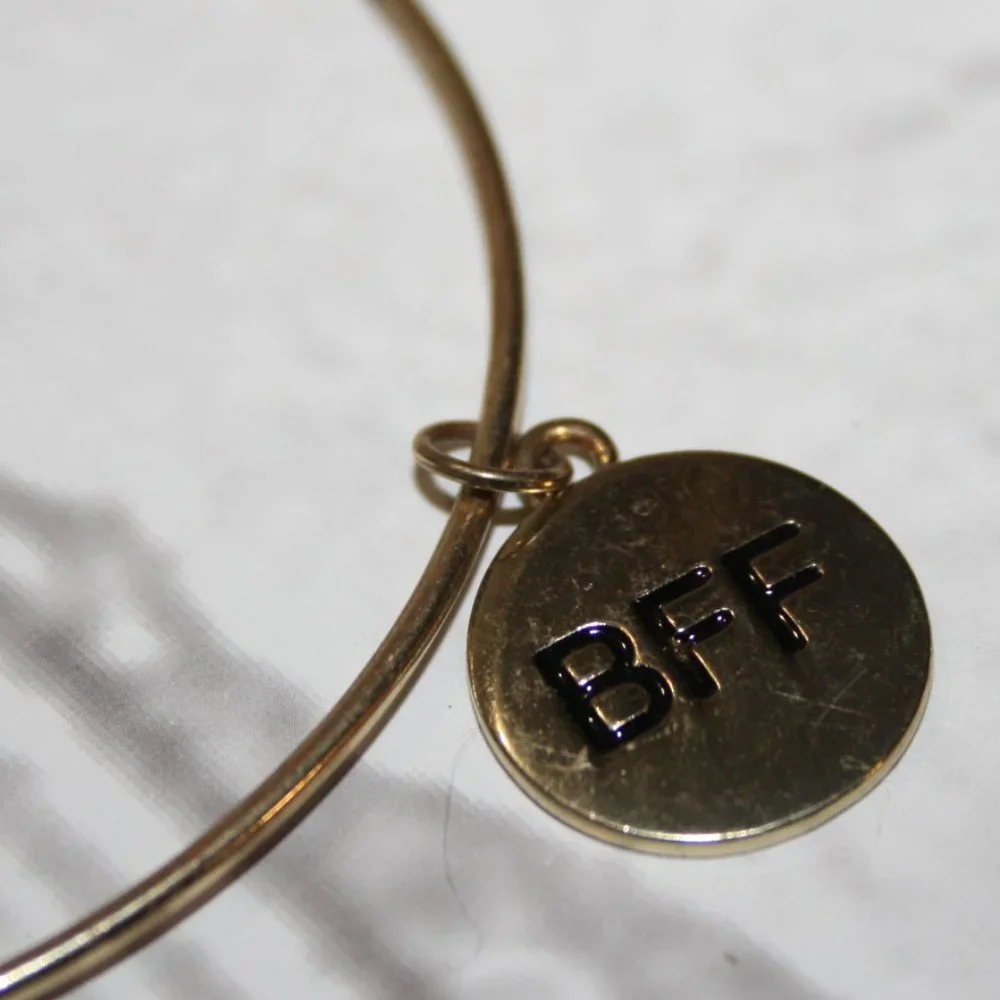 Beautiful gold bangle BFF charm bracelet 7